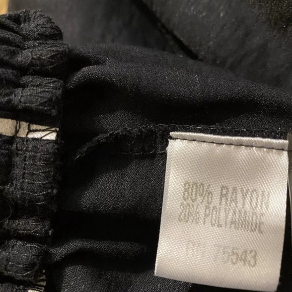 Radzoli Women’s Wide Leg Pants Black & White Abstract Pull On Trousers Sz Large - Picture 5 of 7